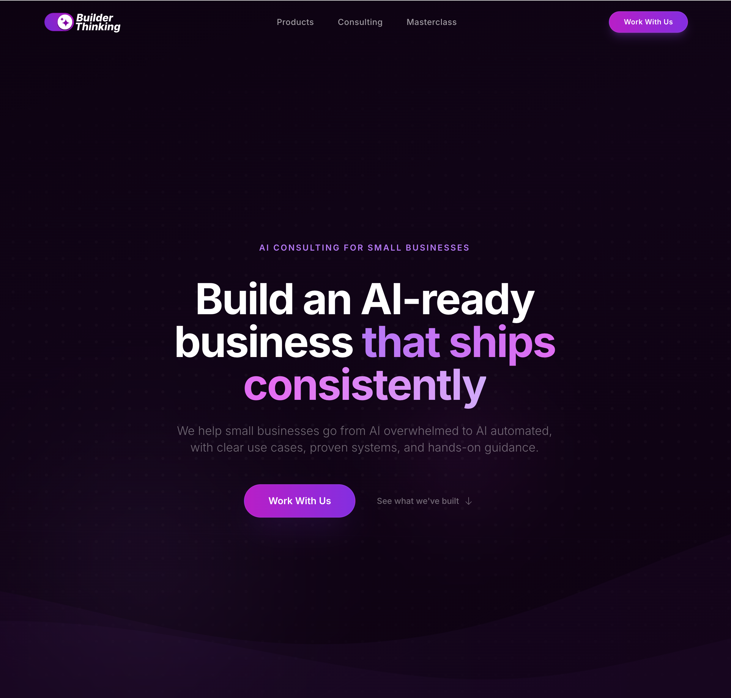 Builder Thinking website homepage